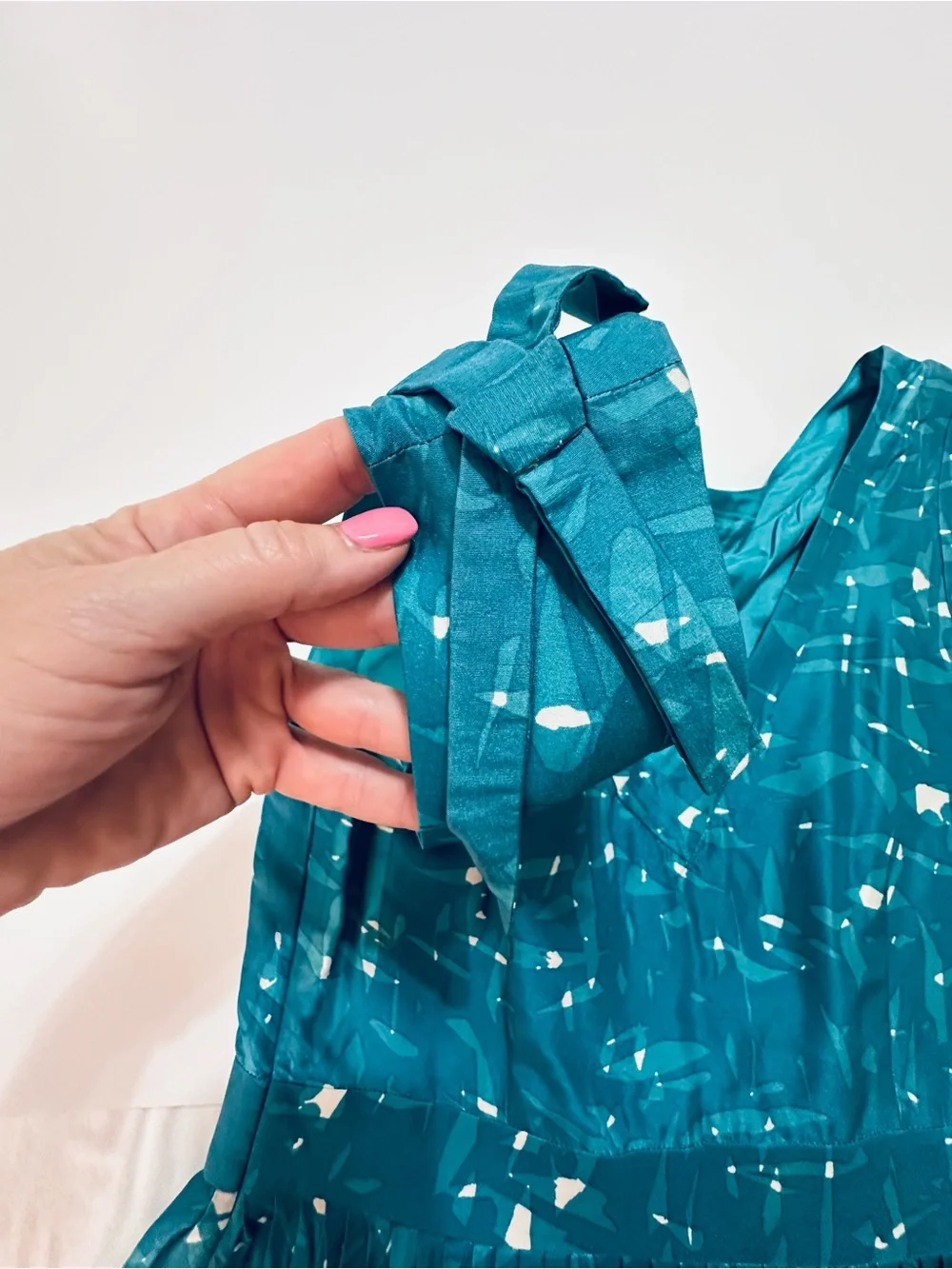 Kate Spade New York Melody Silk Pleated Dress Teal Fit & Flare Size 10 - Picture 12 of 15